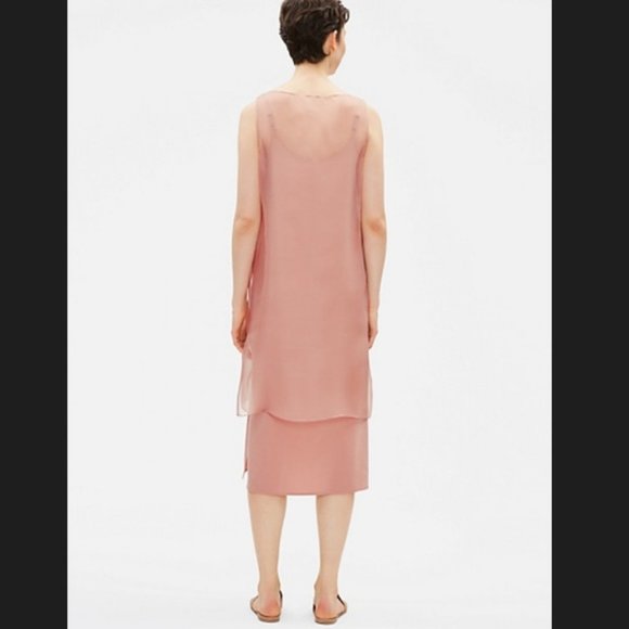 Eileen Fisher Washed Silk Organza Layering Dress - Picture 2 of 5